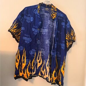 Corona Blue and Yellow Flame Short Sleeve Shirt